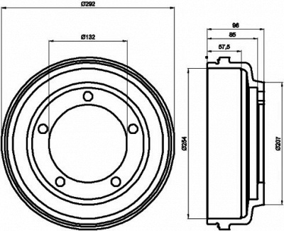 HELLA PAGID 8dt355300461 -  Тормозной барабан